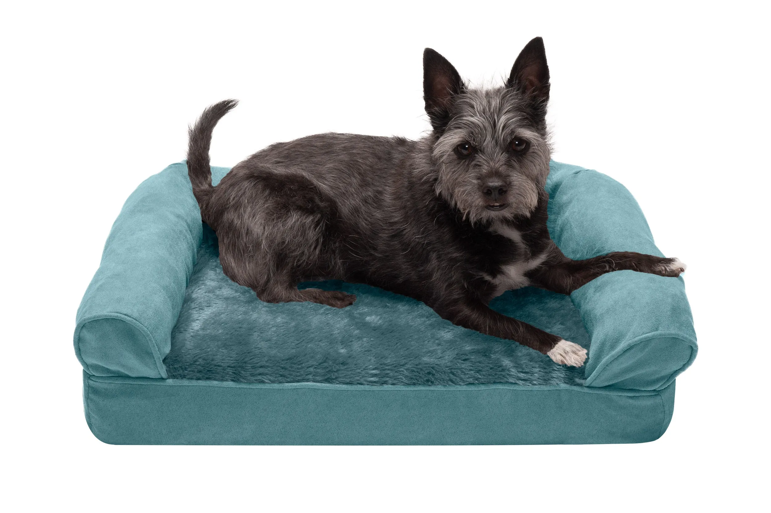 Sofa Dog Bed - Plush & Suede