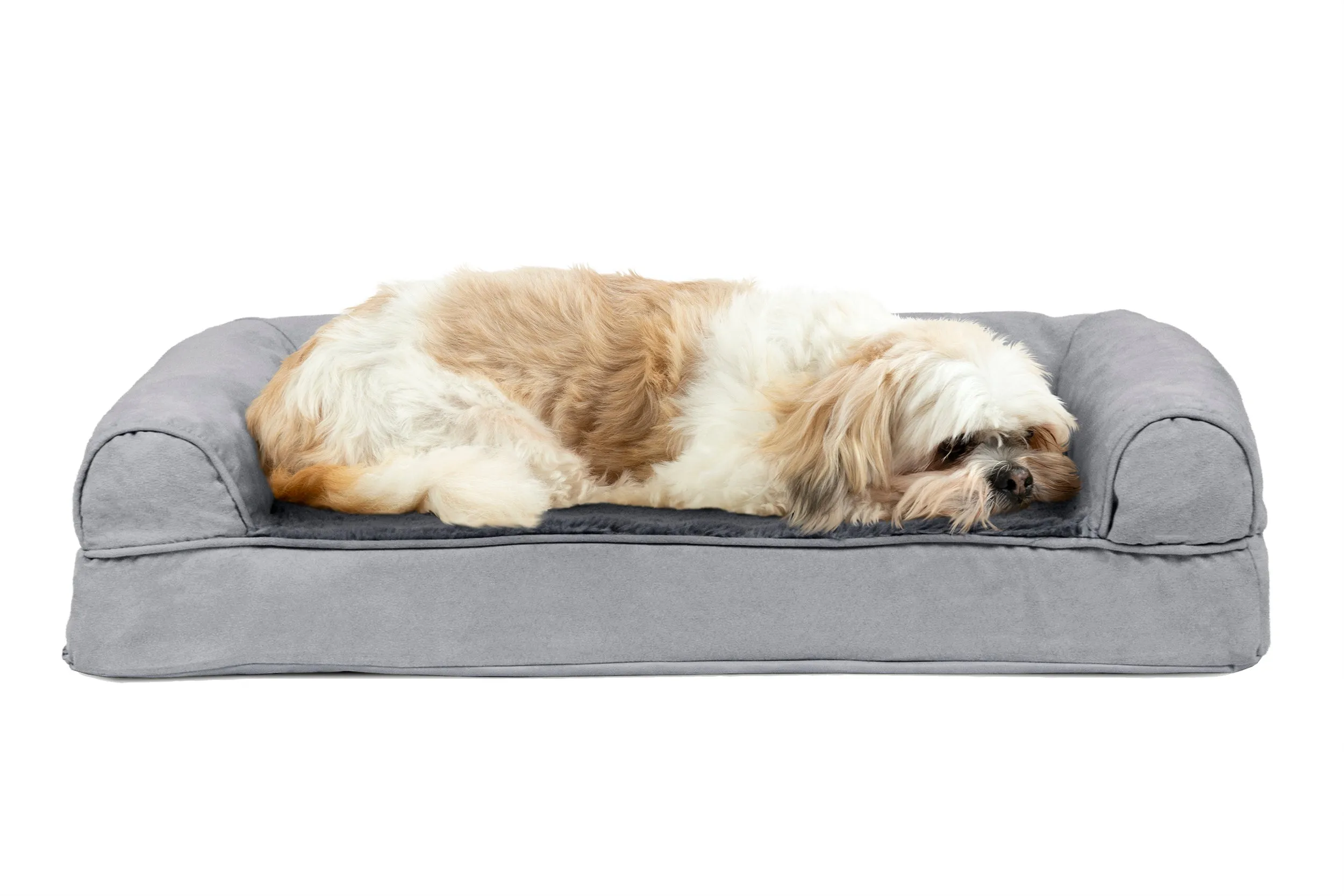 Sofa Dog Bed - Plush & Suede