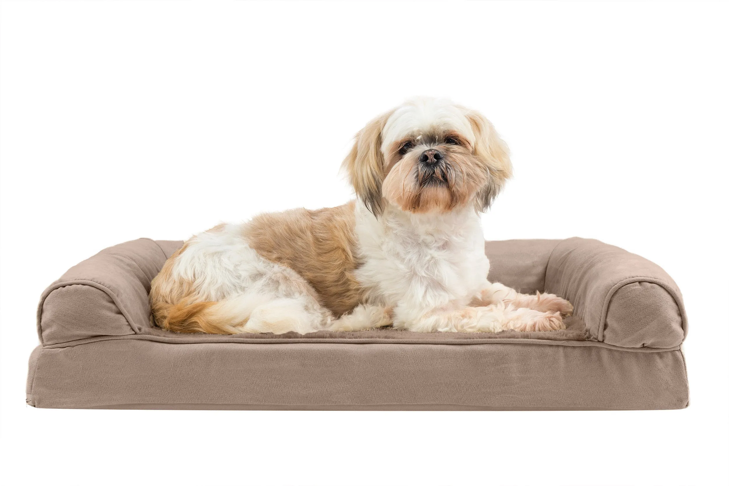 Sofa Dog Bed - Plush & Suede