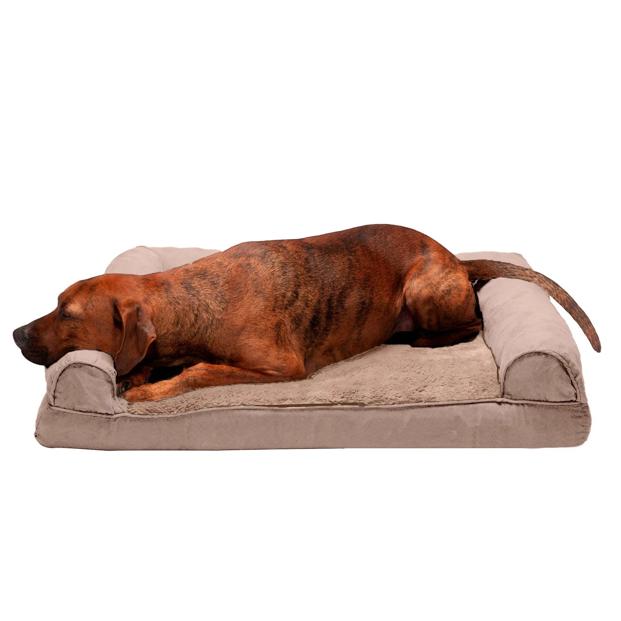 Sofa Dog Bed - Plush & Suede