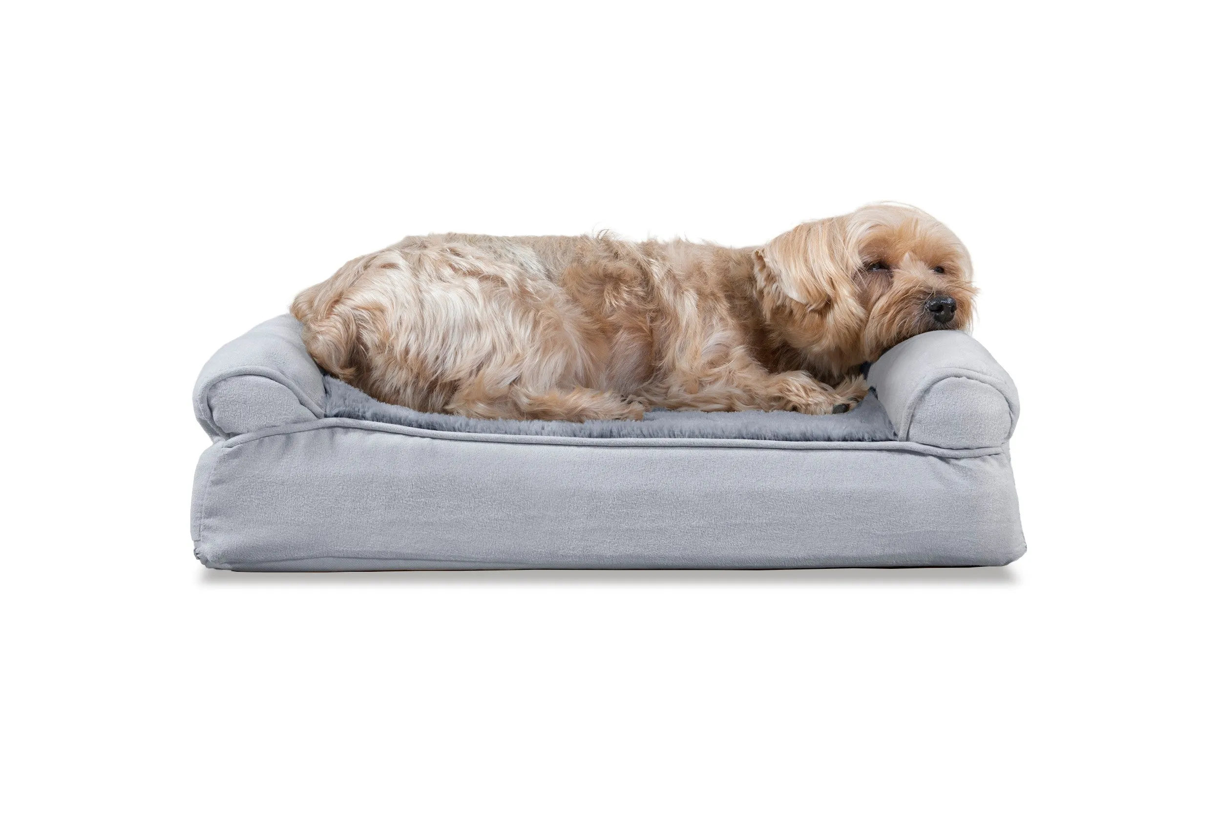 Sofa Dog Bed - Plush & Suede