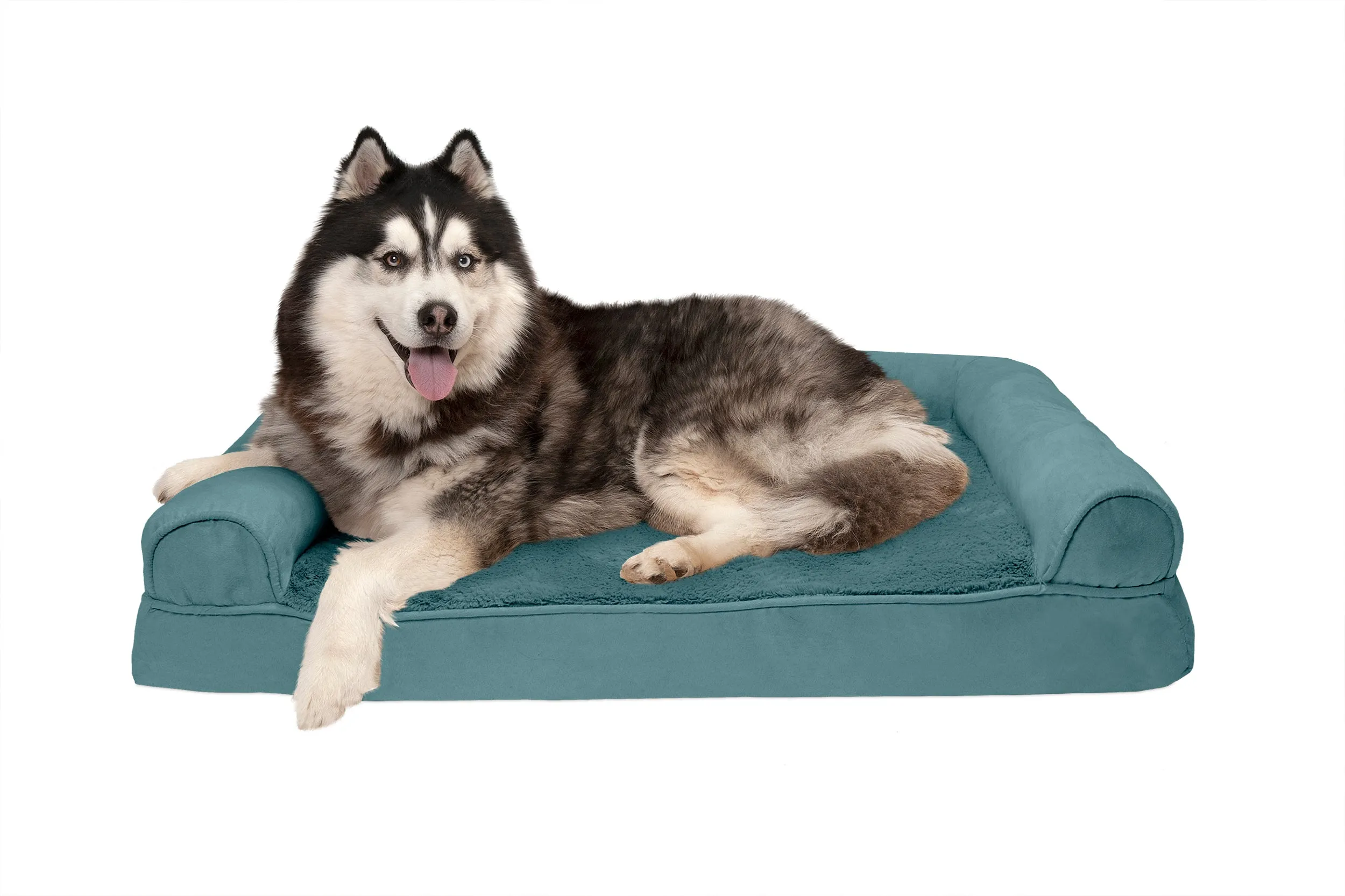 Sofa Dog Bed - Plush & Suede