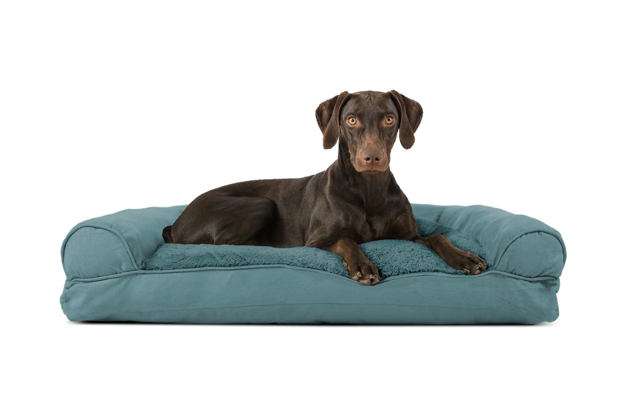 Sofa Dog Bed - Plush & Suede