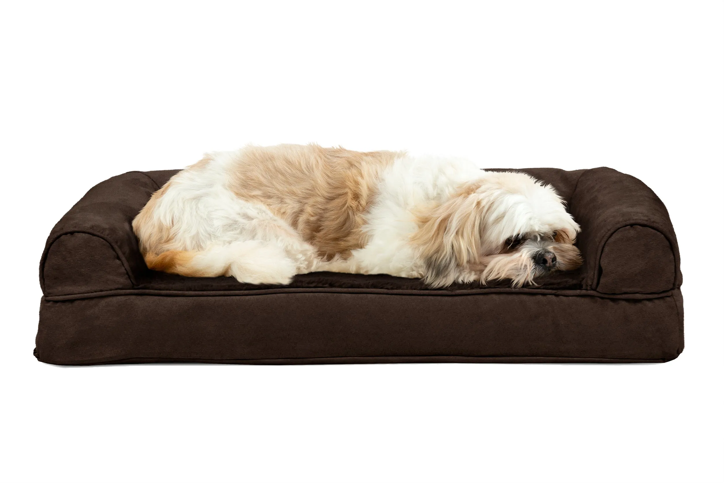 Sofa Dog Bed - Plush & Suede