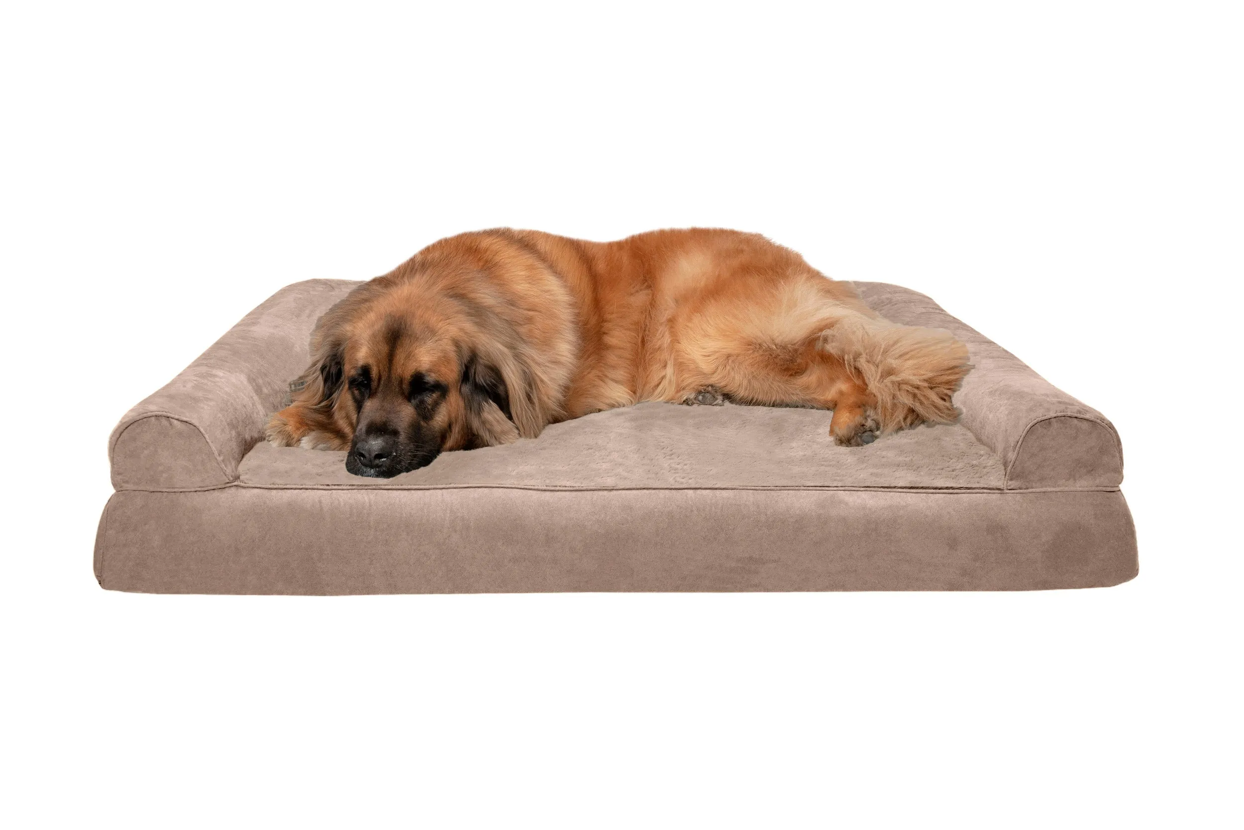 Sofa Dog Bed - Plush & Suede