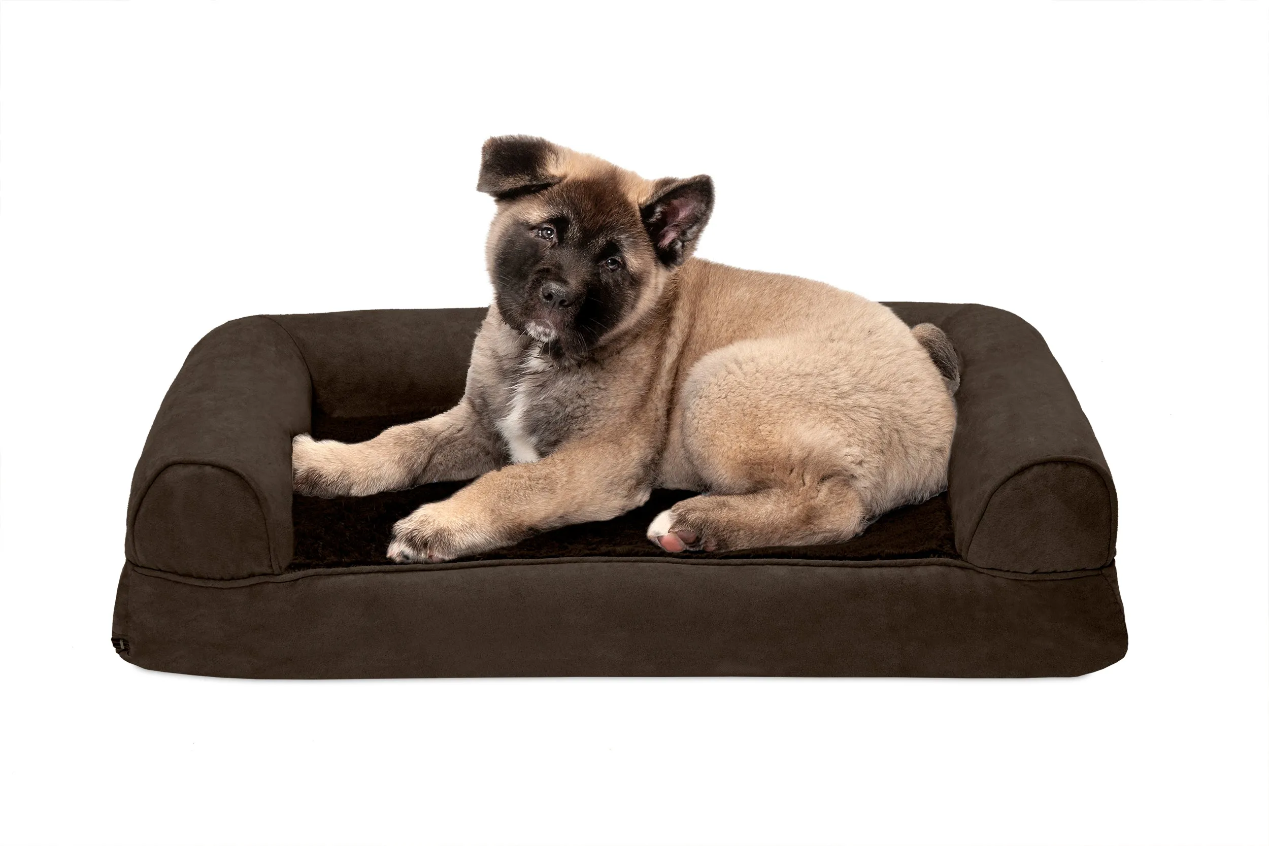 Sofa Dog Bed - Plush & Suede