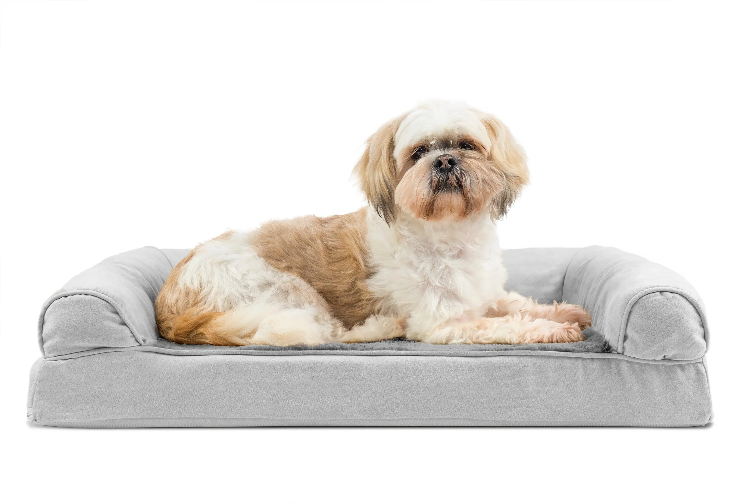 Sofa Dog Bed - Plush & Suede