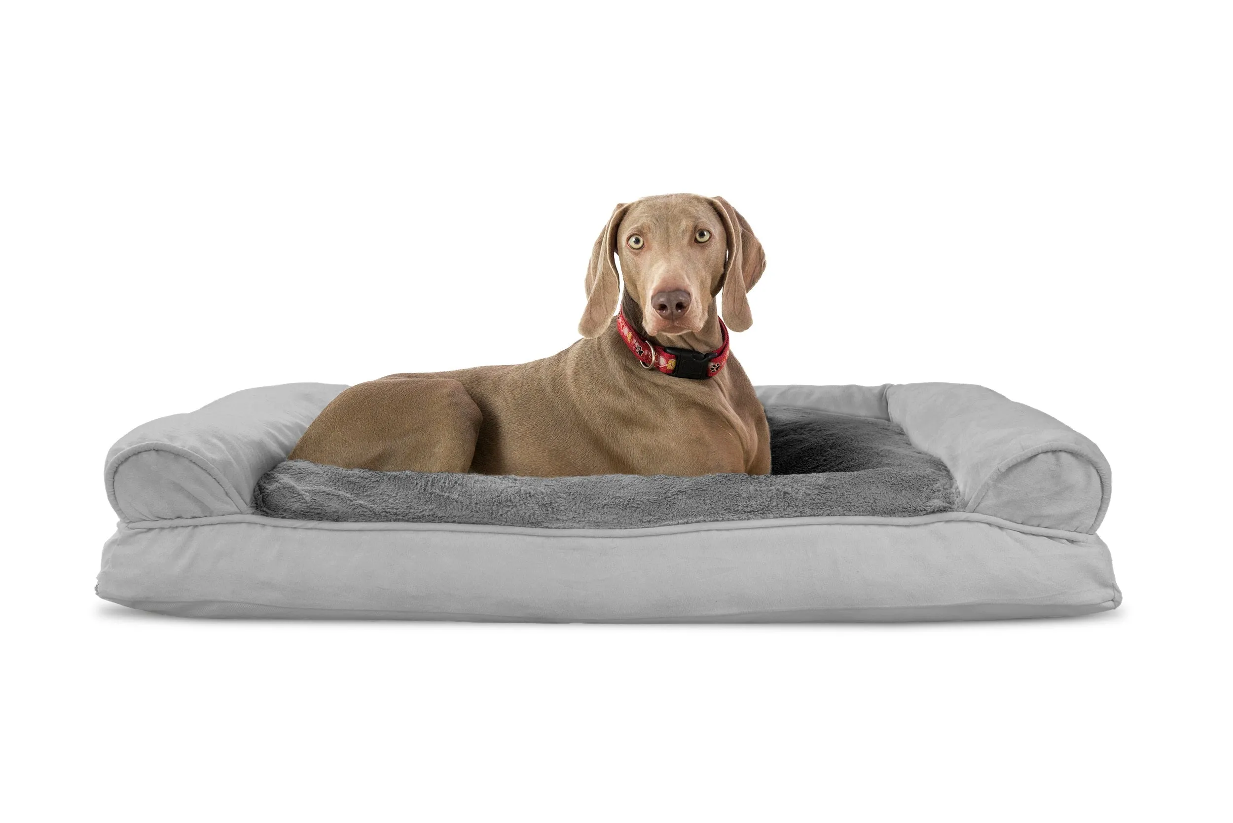 Sofa Dog Bed - Plush & Suede