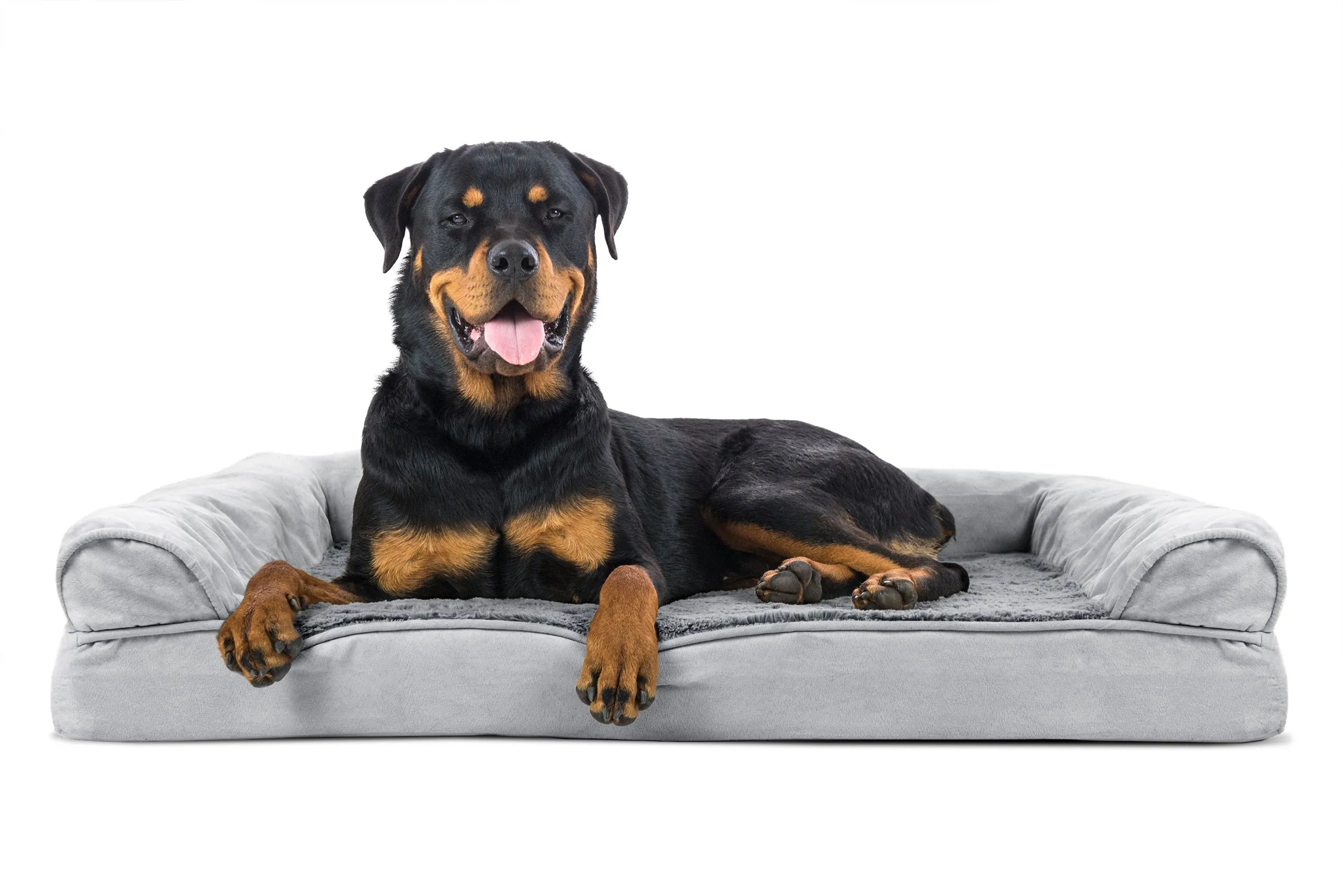 Sofa Dog Bed - Plush & Suede