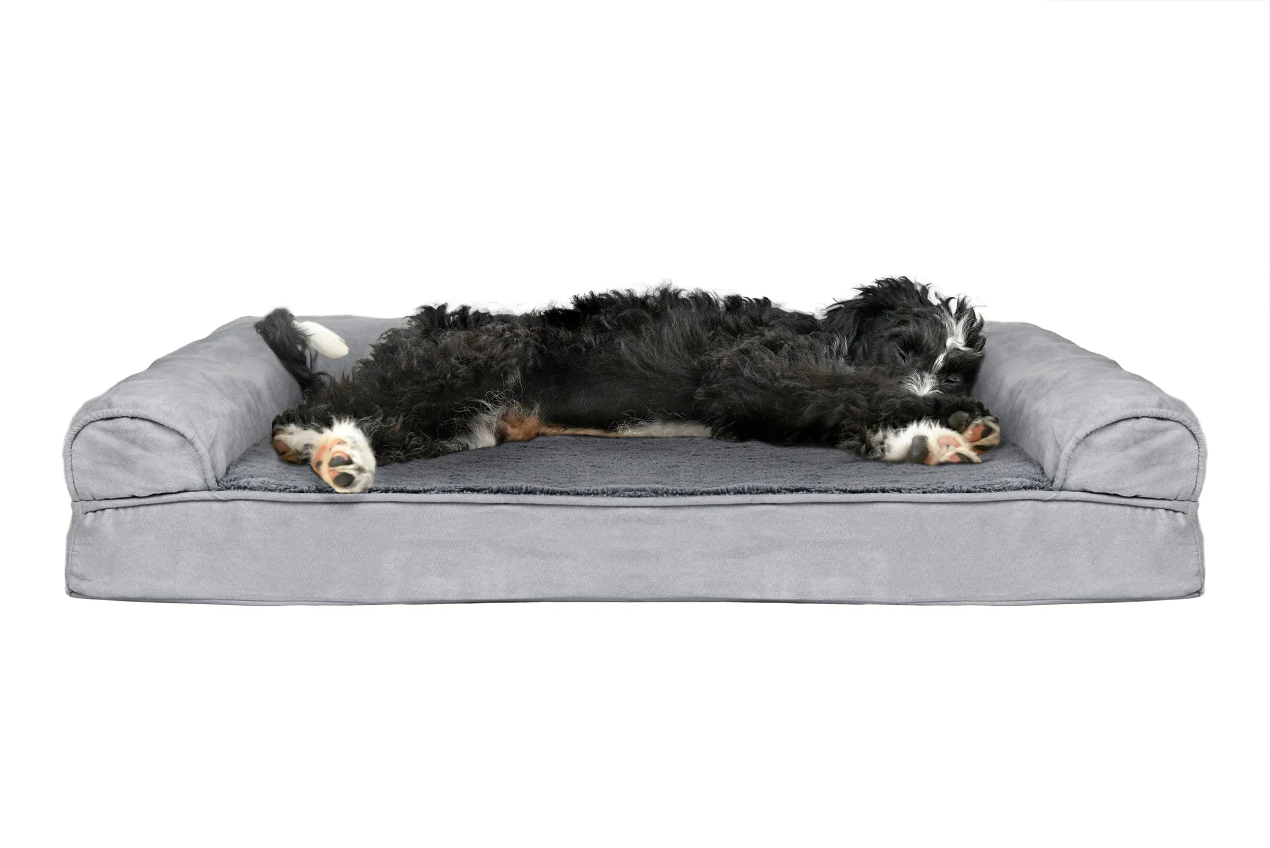 Sofa Dog Bed - Plush & Suede