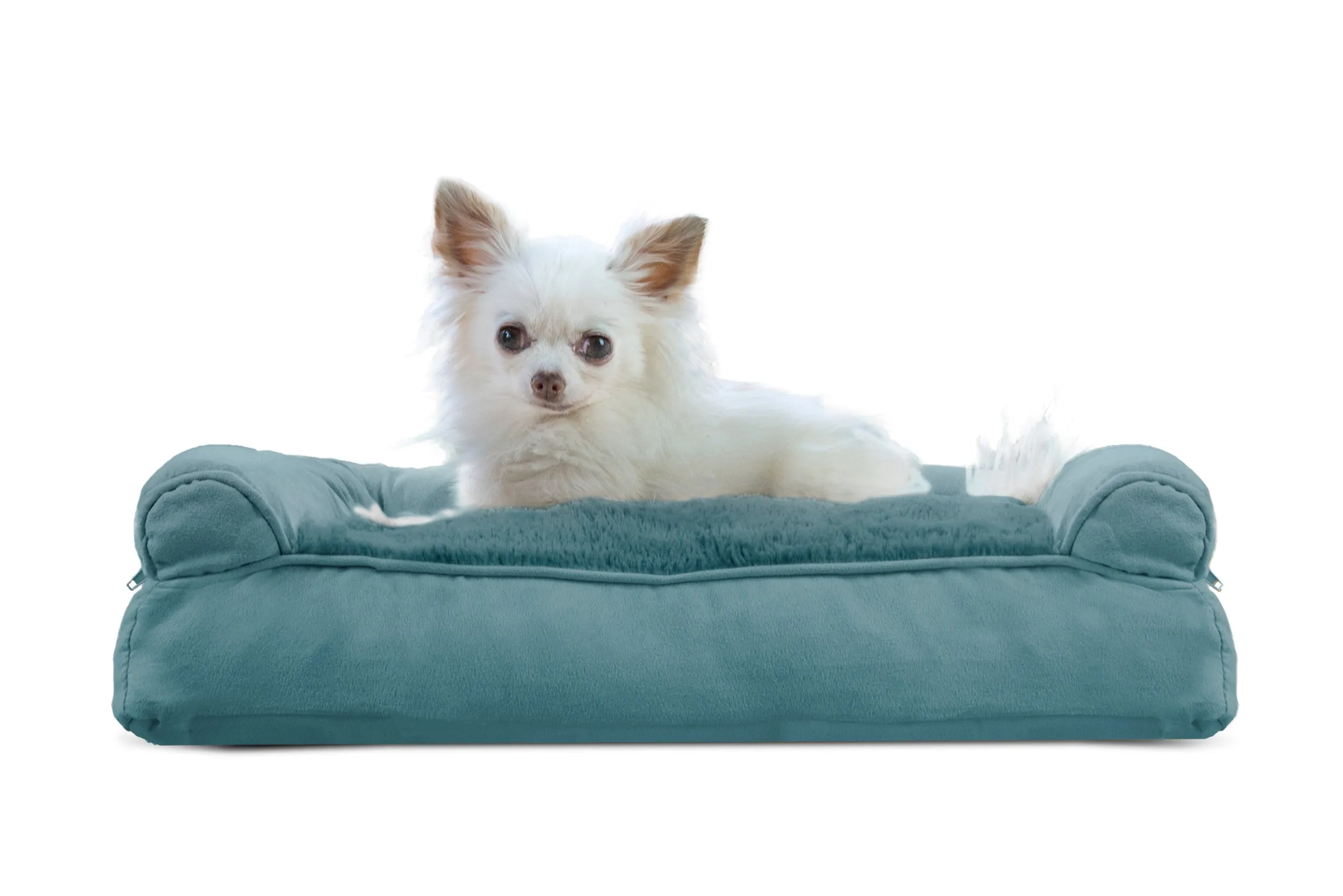 Sofa Dog Bed - Plush & Suede