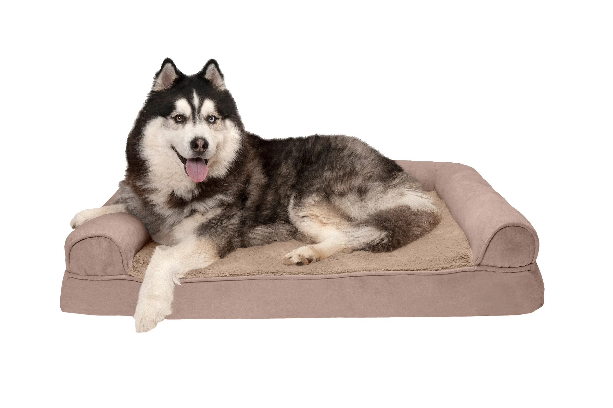 Sofa Dog Bed - Plush & Suede