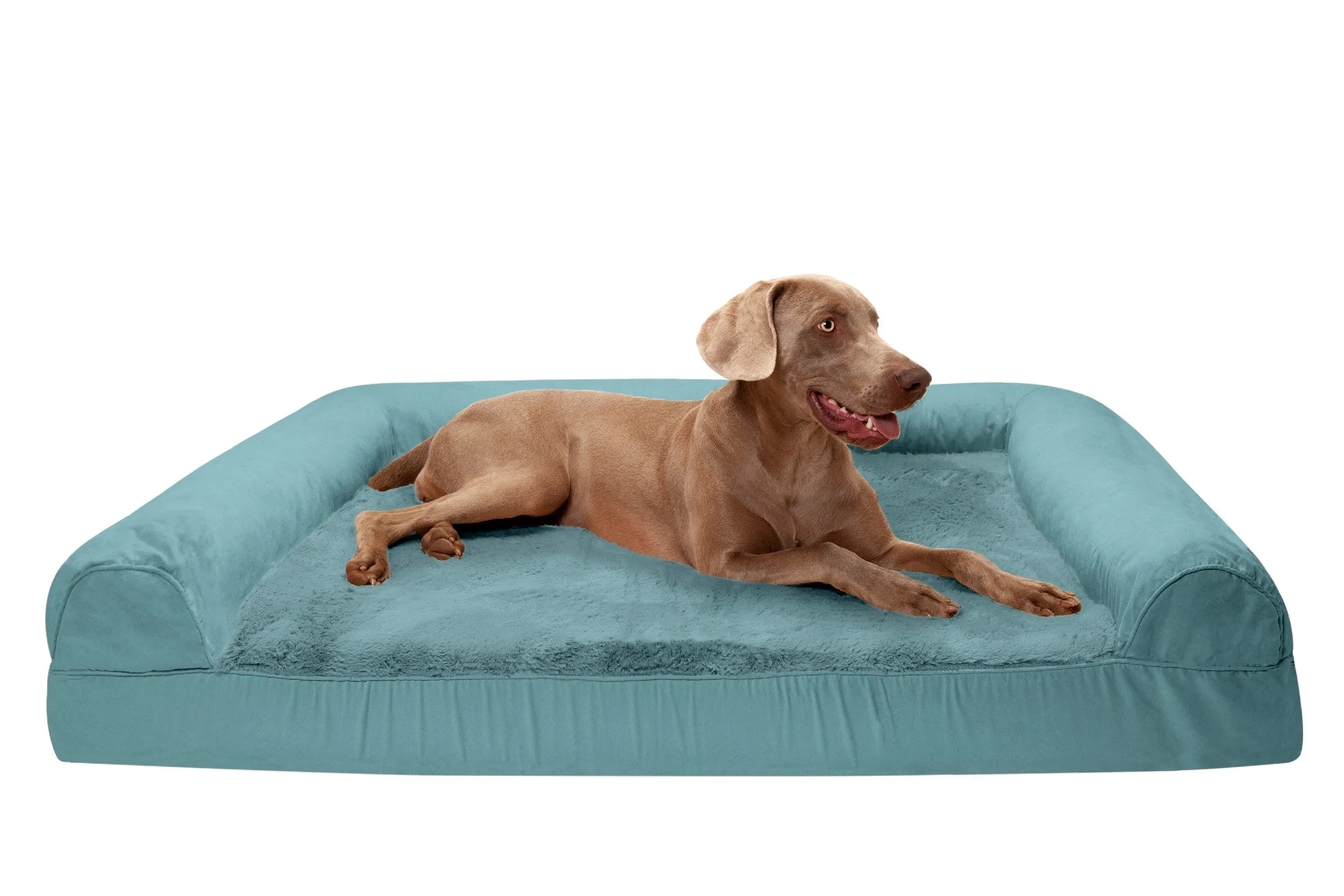 Sofa Dog Bed - Plush & Suede