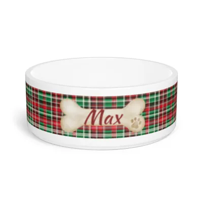 Tartan Collection 10 - Pet Tag Round and Bone Shape, Bandana, Lead, Dinner Bowl, Pet Bed