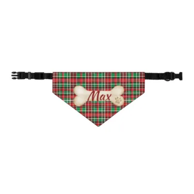 Tartan Collection 10 - Pet Tag Round and Bone Shape, Bandana, Lead, Dinner Bowl, Pet Bed