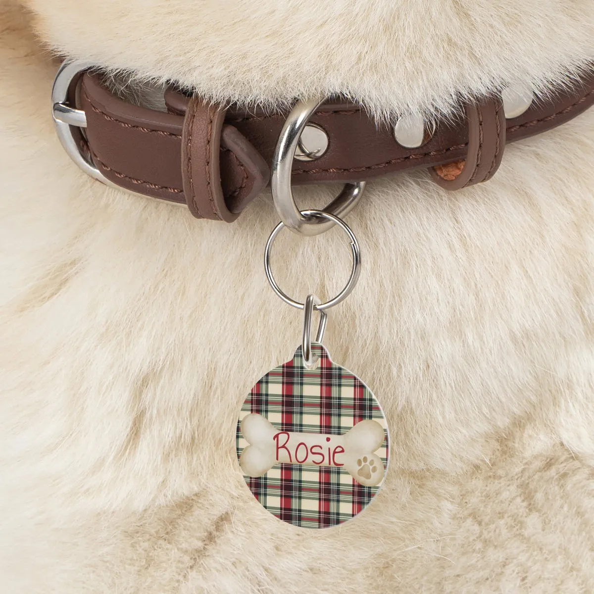 Tartan Collection 22 - Pet Tag Round and Bone Shape, Bandana, Lead, Dinner Bowl, Pet Bed