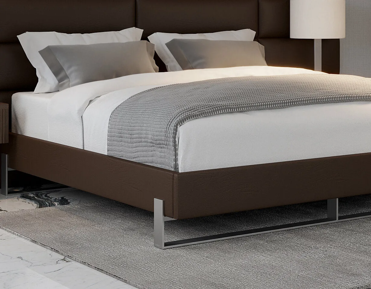 Vant Elevated Platform Bed Brushed Nickel - California King Size