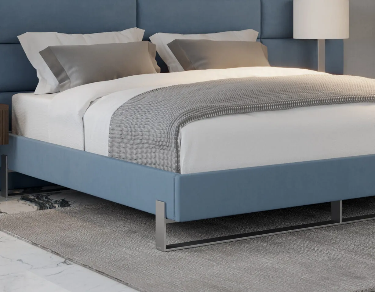 Vant Elevated Platform Bed Brushed Nickel - California King Size