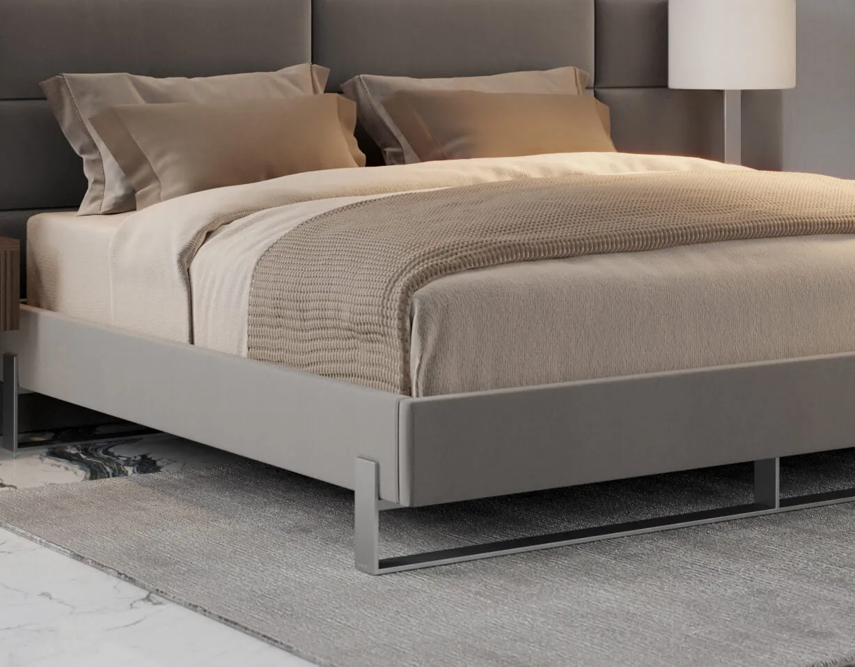 Vant Elevated Platform Bed Brushed Nickel - California King Size