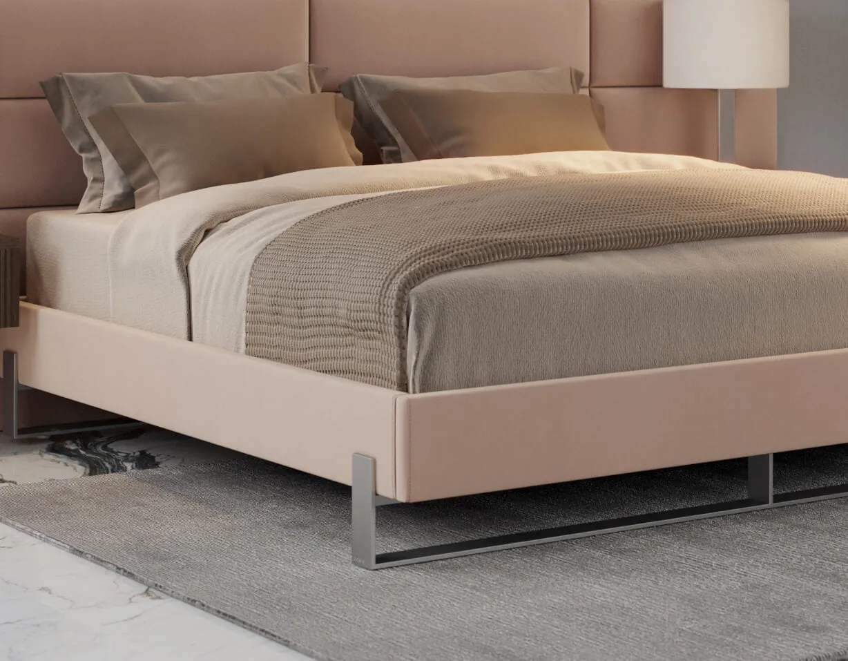 Vant Elevated Platform Bed Brushed Nickel - California King Size