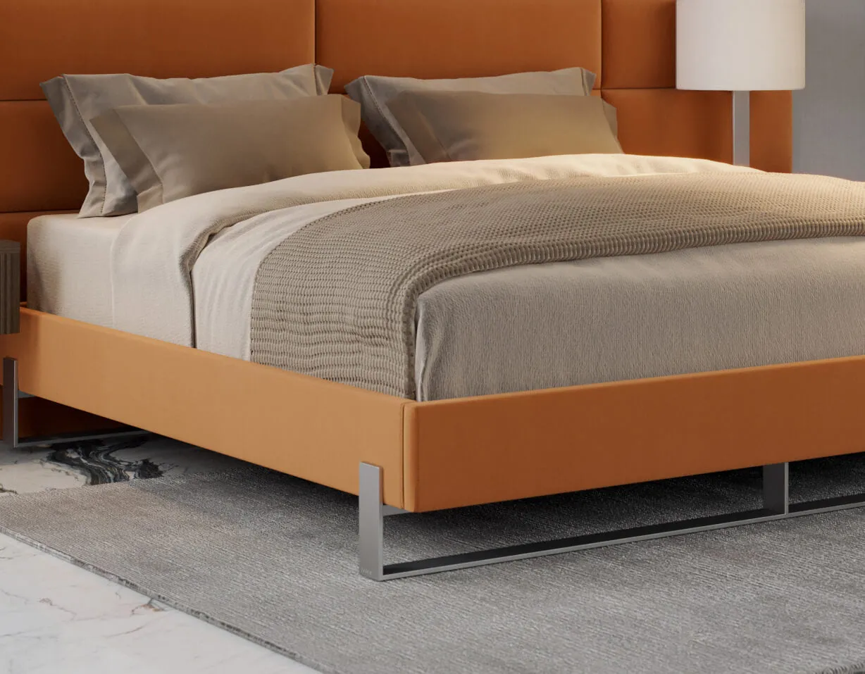 Vant Elevated Platform Bed Brushed Nickel - California King Size