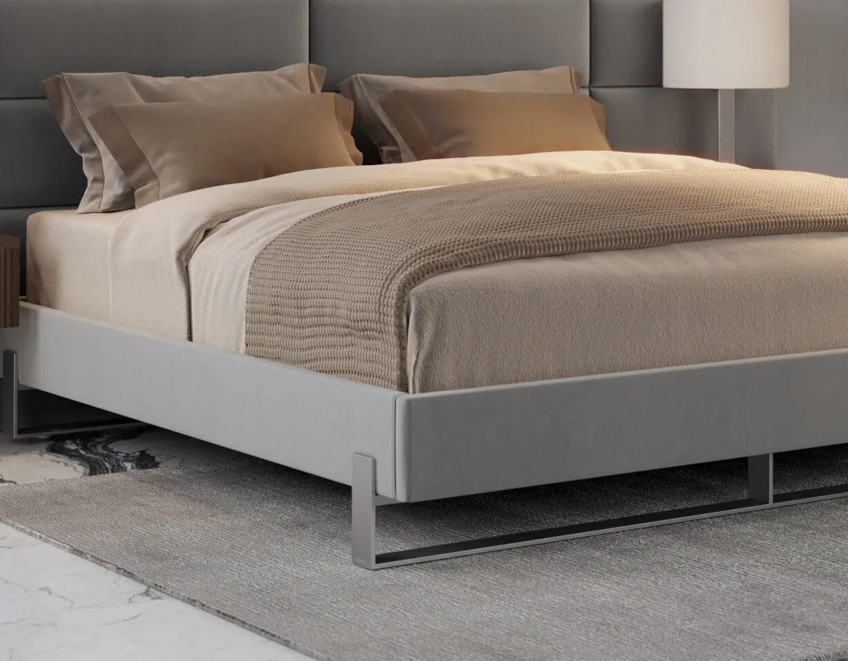 Vant Elevated Platform Bed Brushed Nickel - California King Size