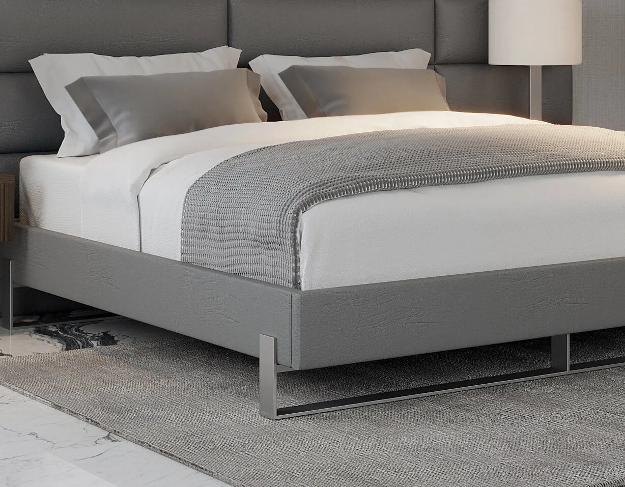 Vant Elevated Platform Bed Brushed Nickel - California King Size