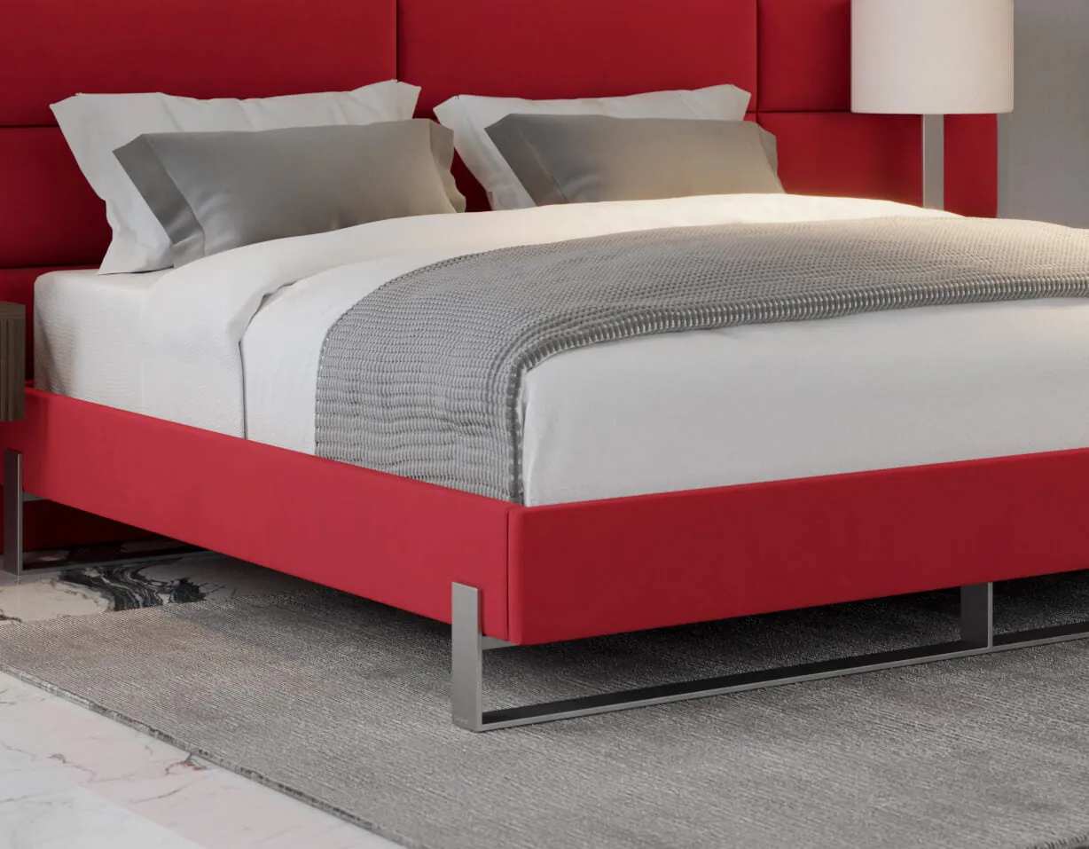 Vant Elevated Platform Bed Brushed Nickel - California King Size