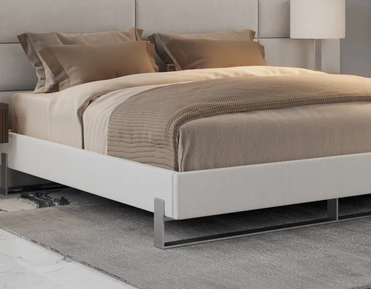 Vant Elevated Platform Bed Brushed Nickel - California King Size