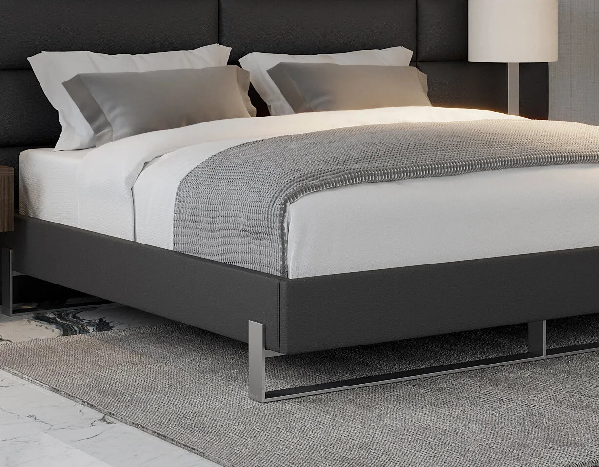 Vant Elevated Platform Bed Brushed Nickel - California King Size