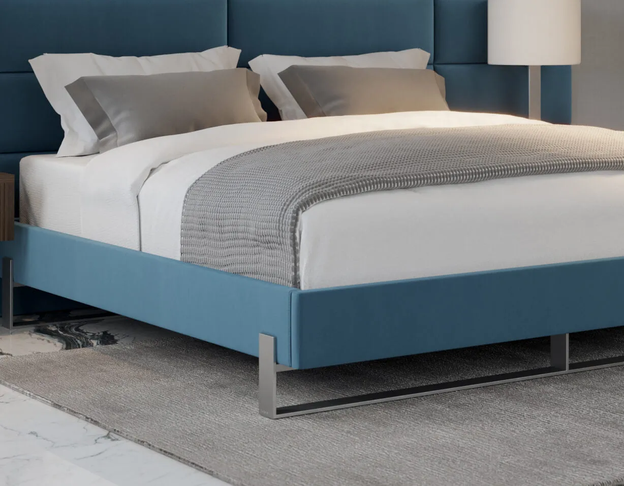 Vant Elevated Platform Bed Brushed Nickel - California King Size