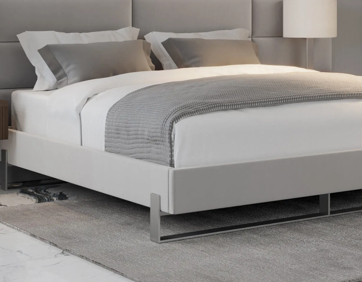 Vant Elevated Platform Bed Brushed Nickel - California King Size