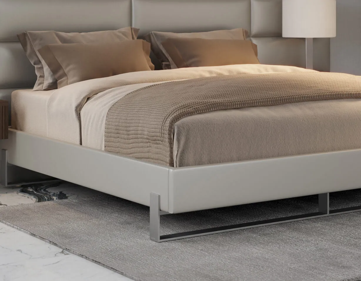 Vant Elevated Platform Bed Brushed Nickel - California King Size