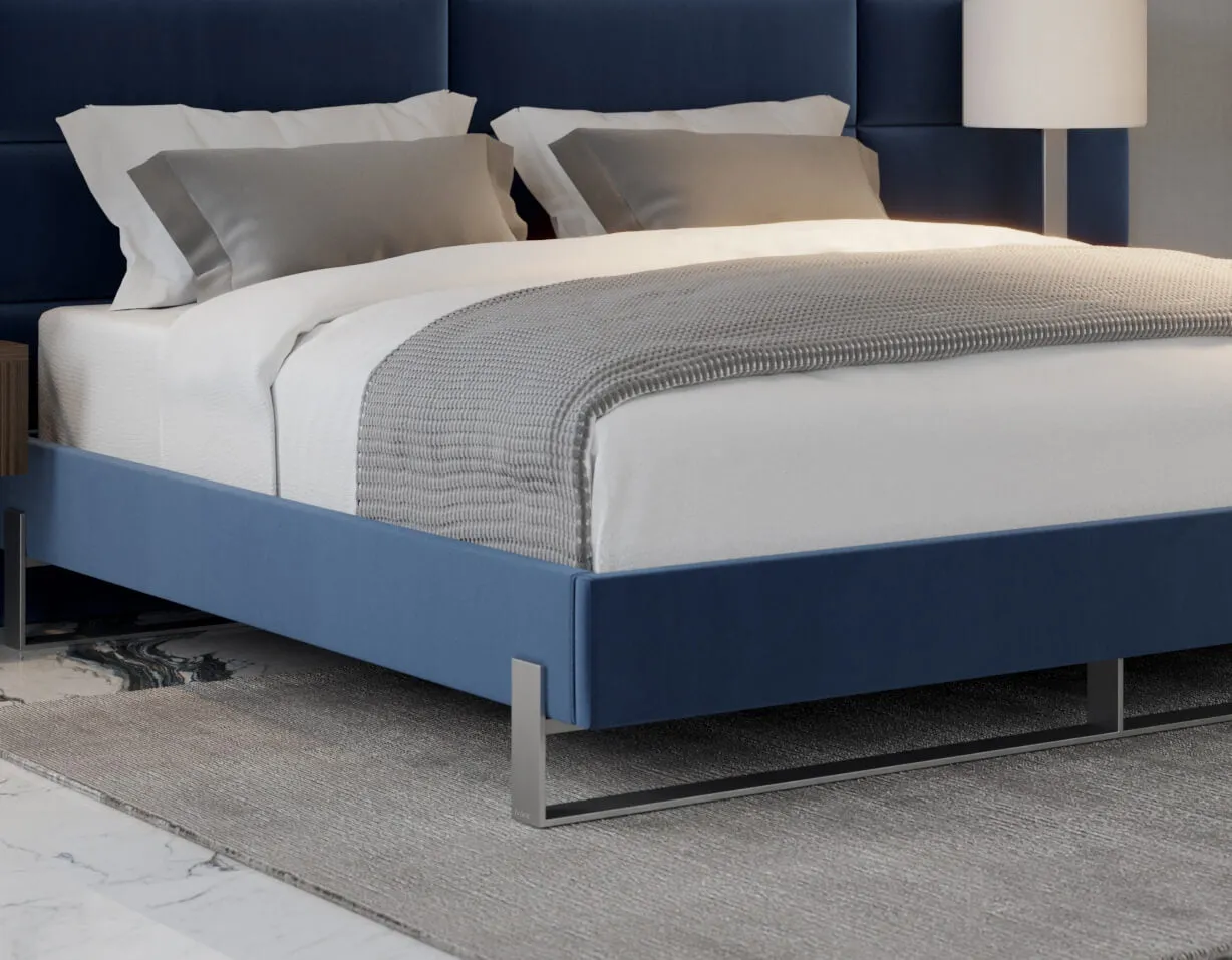 Vant Elevated Platform Bed Brushed Nickel - California King Size