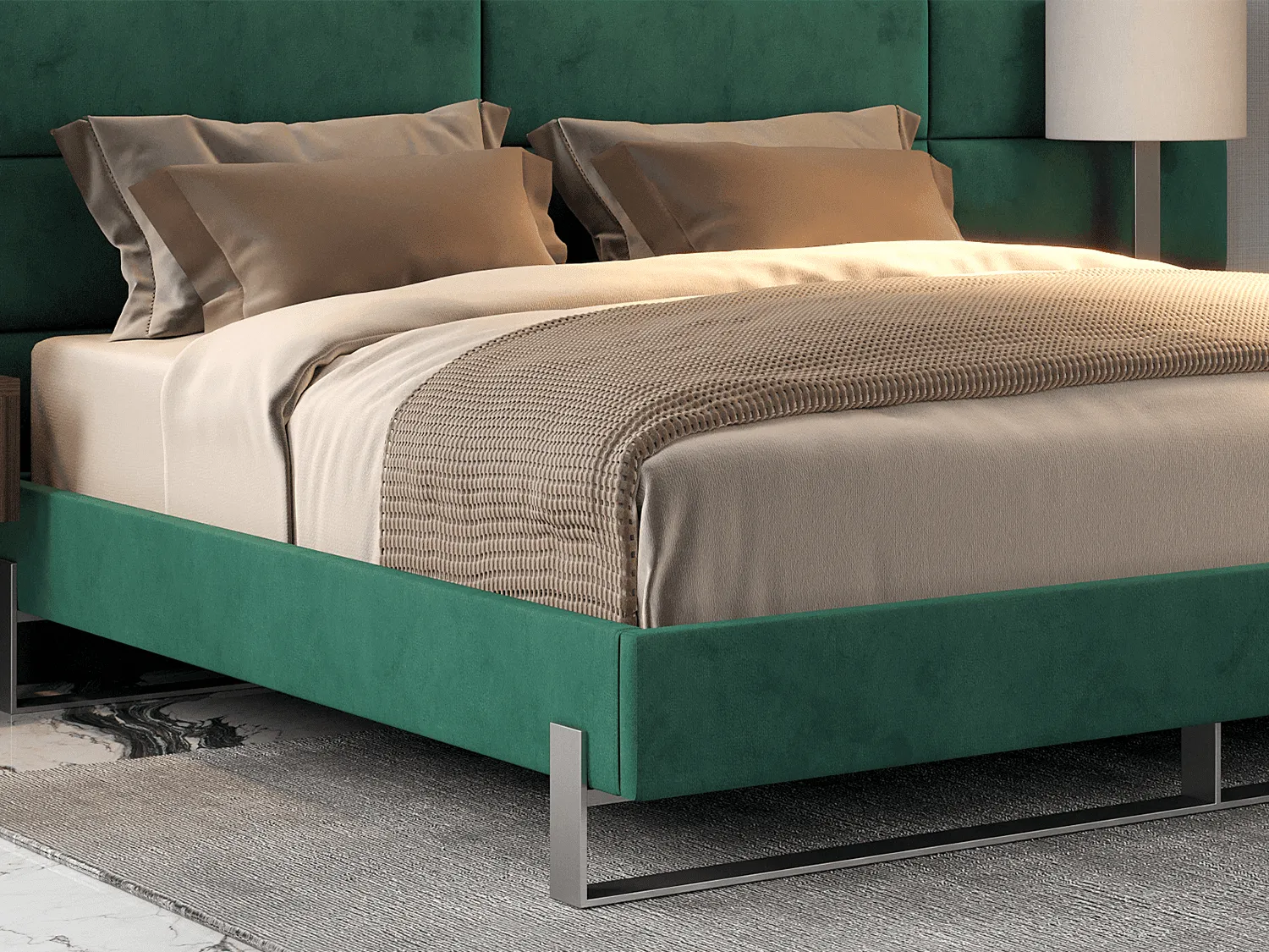 Vant Elevated Platform Bed Brushed Nickel - California King Size