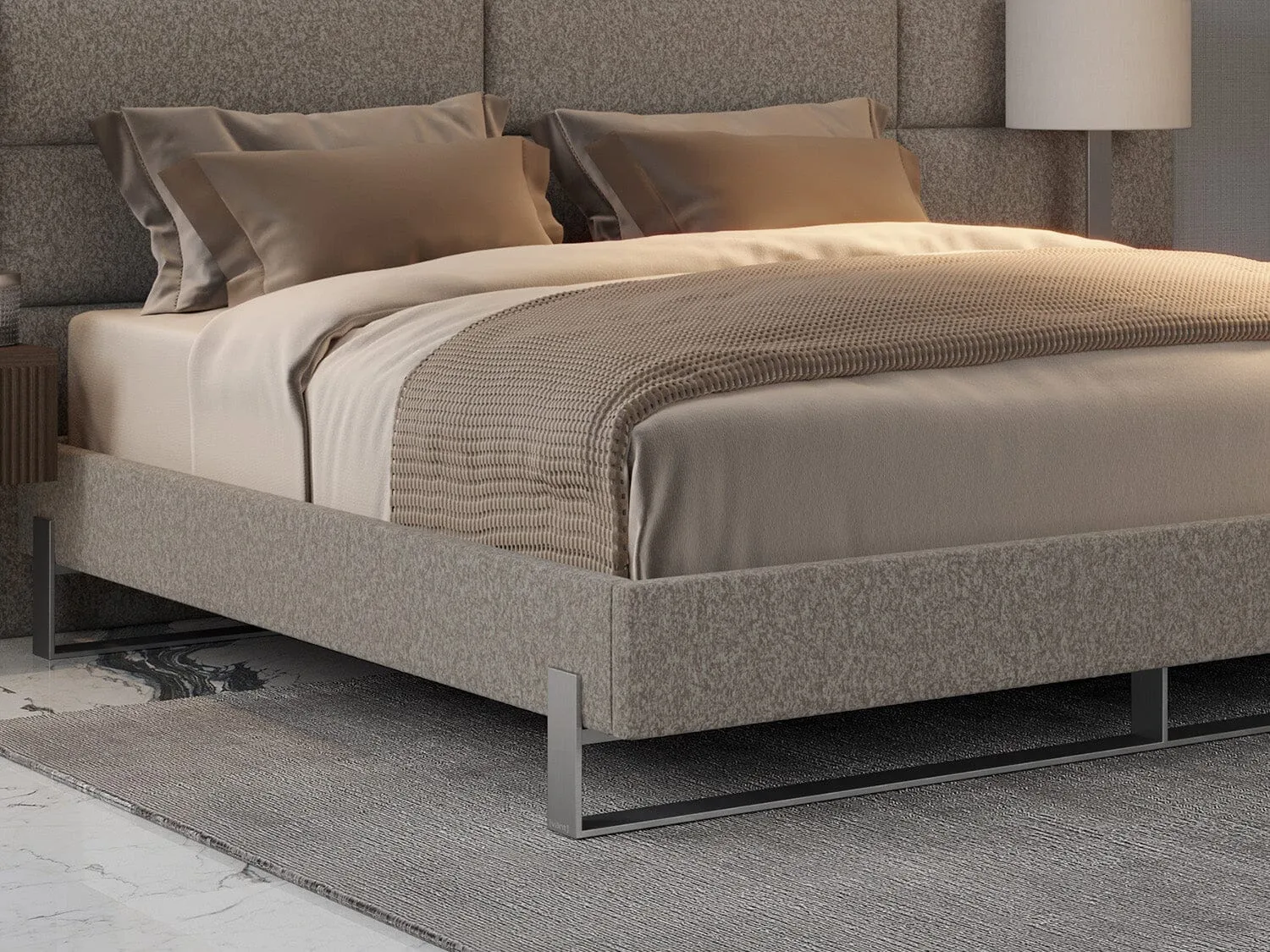 Vant Elevated Platform Bed Brushed Nickel - California King Size