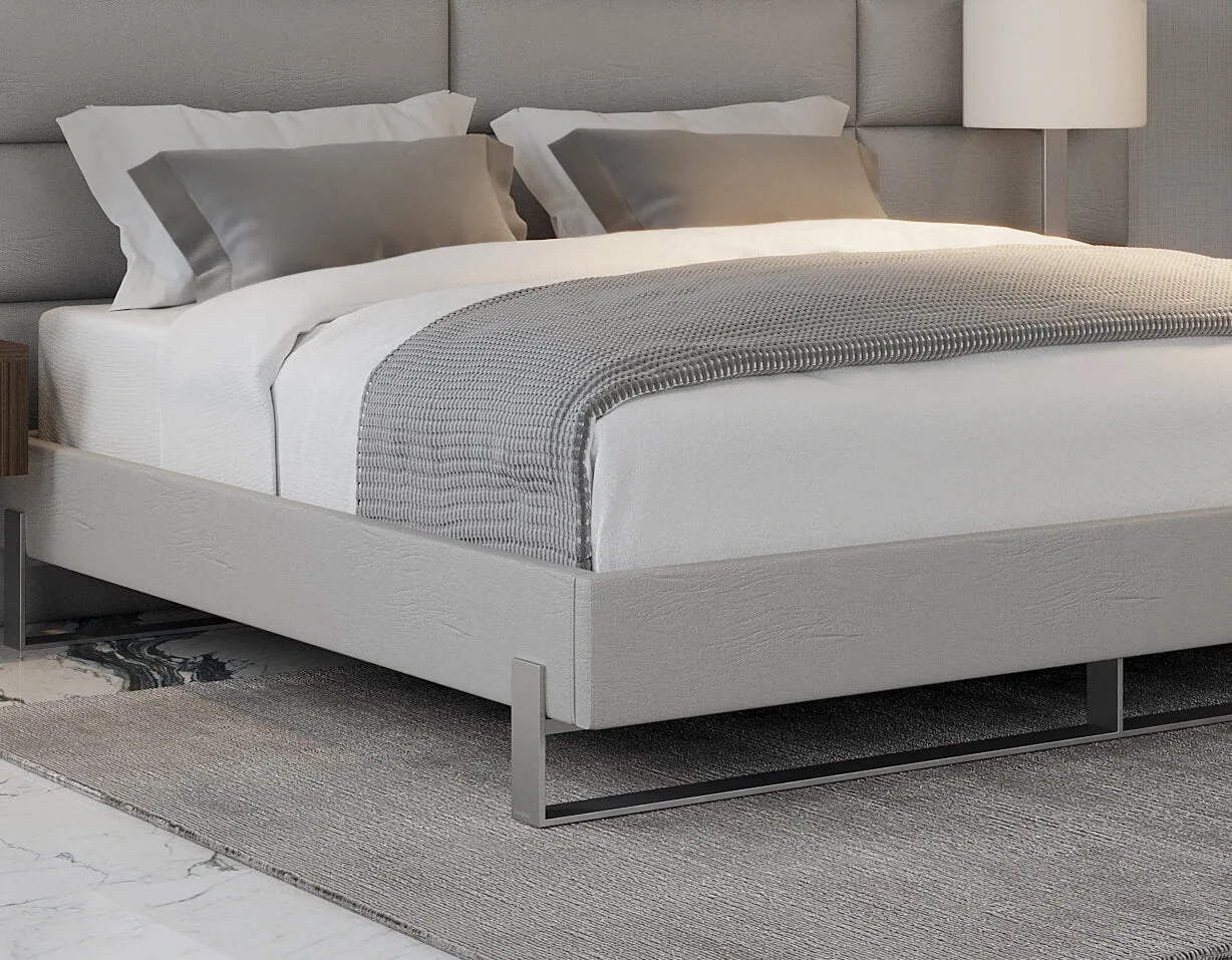 Vant Elevated Platform Bed Brushed Nickel - California King Size