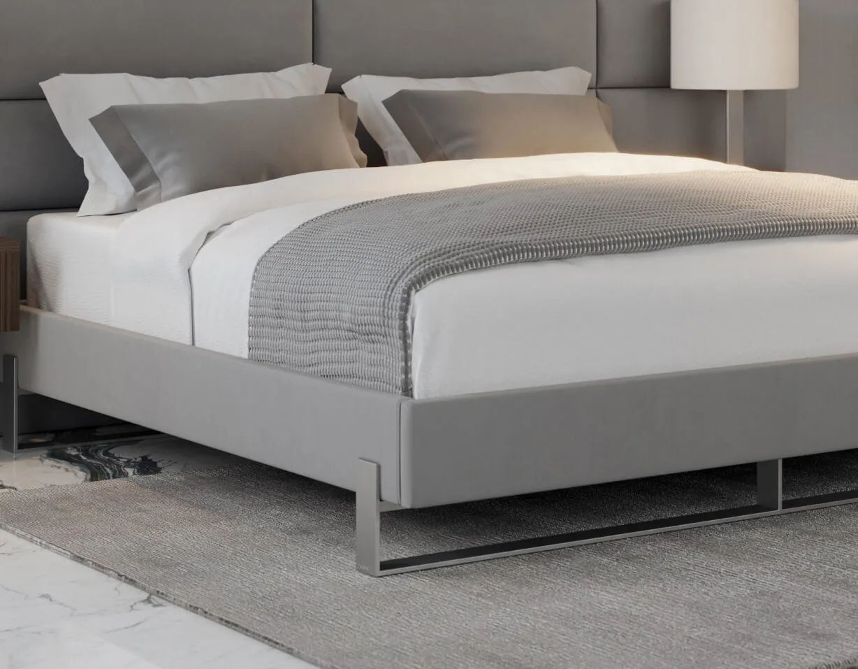 Vant Elevated Platform Bed Brushed Nickel - California King Size