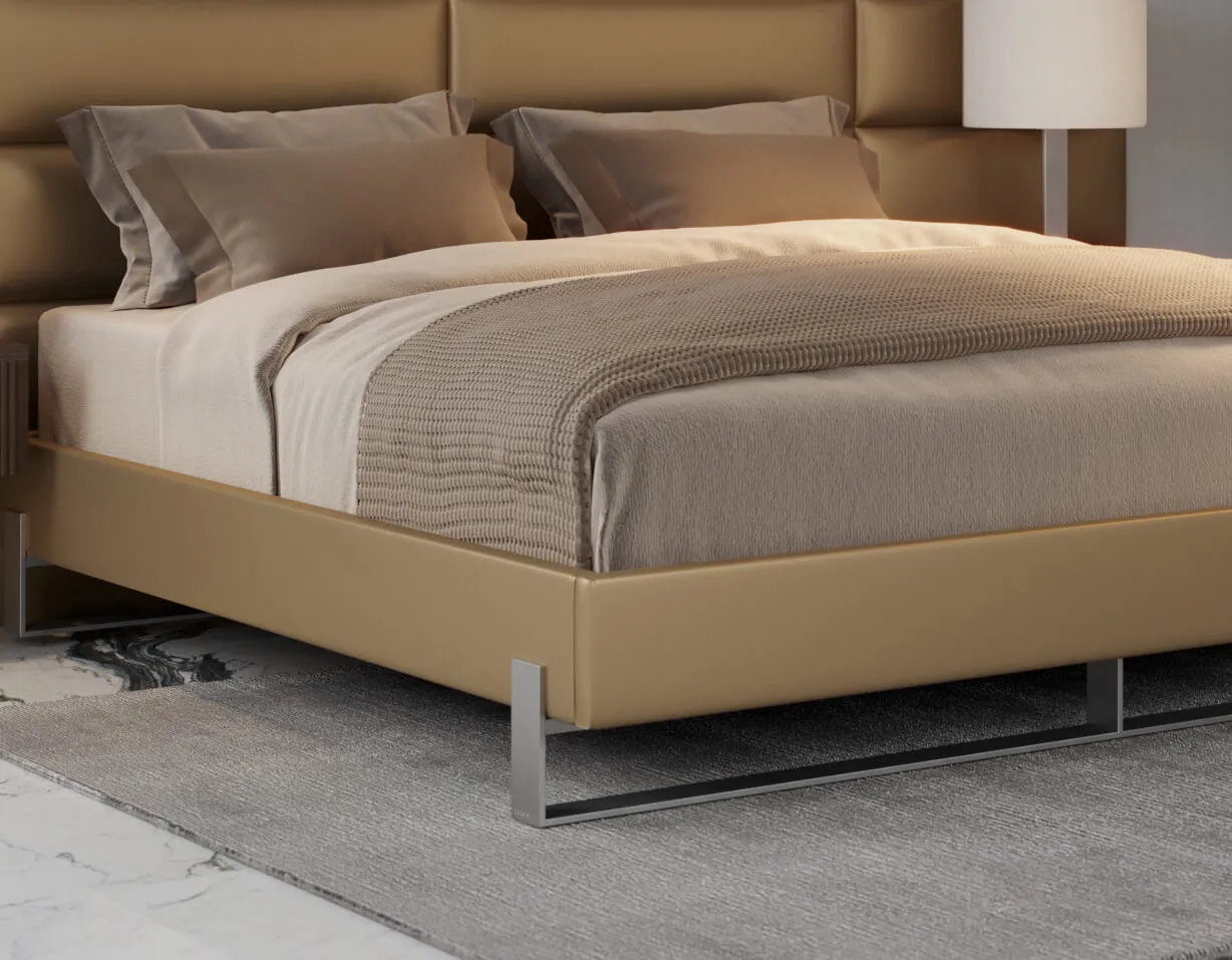 Vant Elevated Platform Bed Brushed Nickel - California King Size