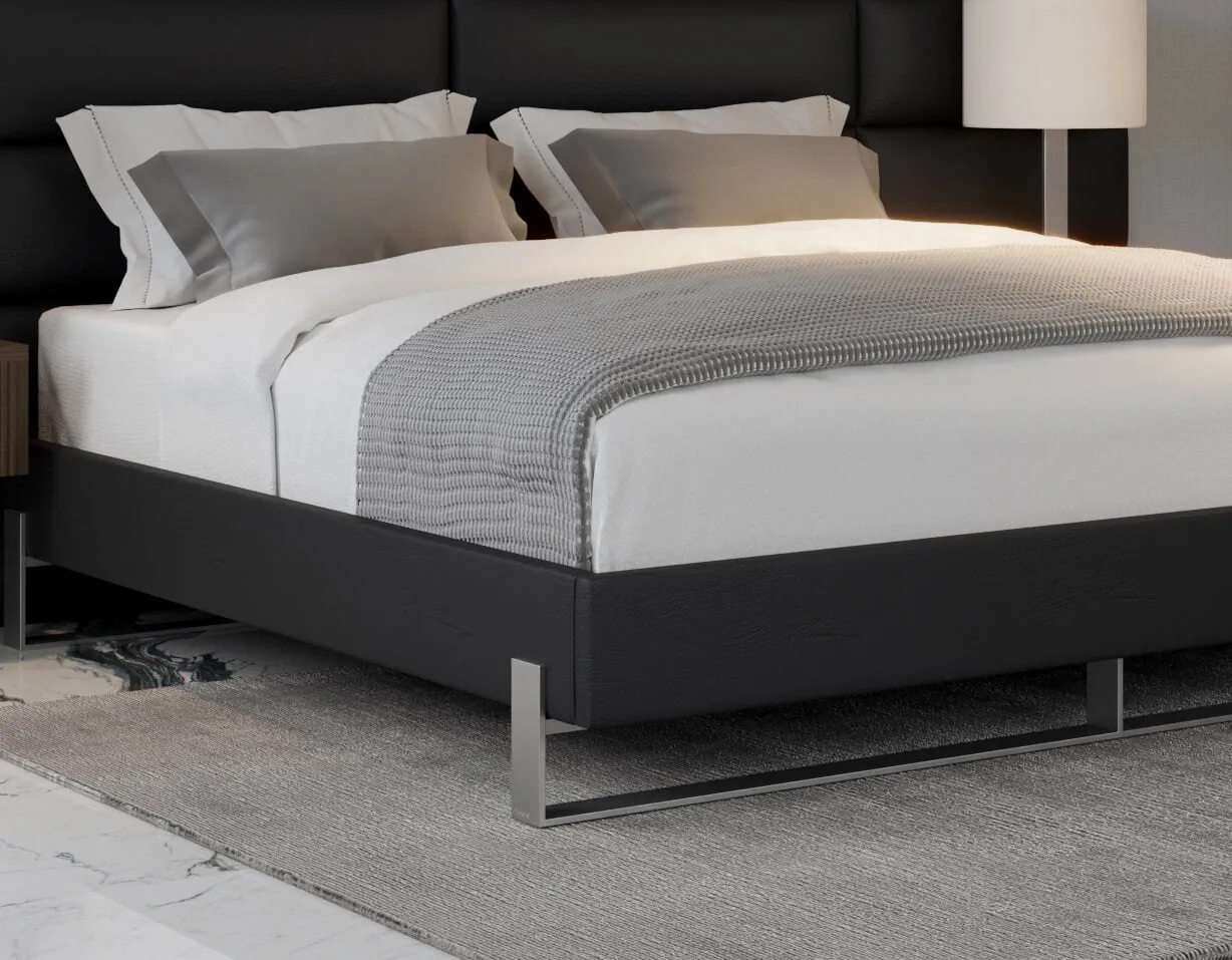 Vant Elevated Platform Bed Brushed Nickel - Queen Size