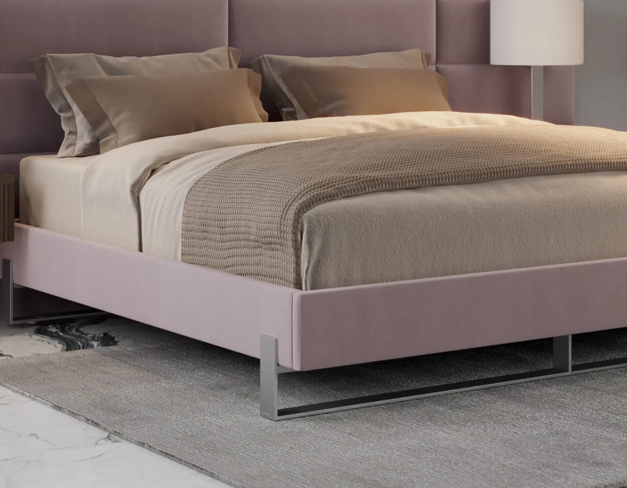 Vant Elevated Platform Bed Brushed Nickel - Queen Size