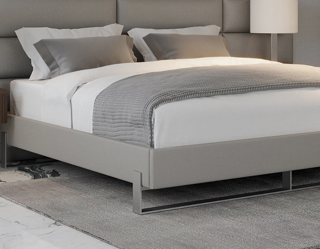 Vant Elevated Platform Bed Brushed Nickel - Queen Size