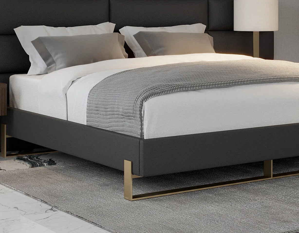 Vant Elevated Platform Bed Burnished Brass - California King Size