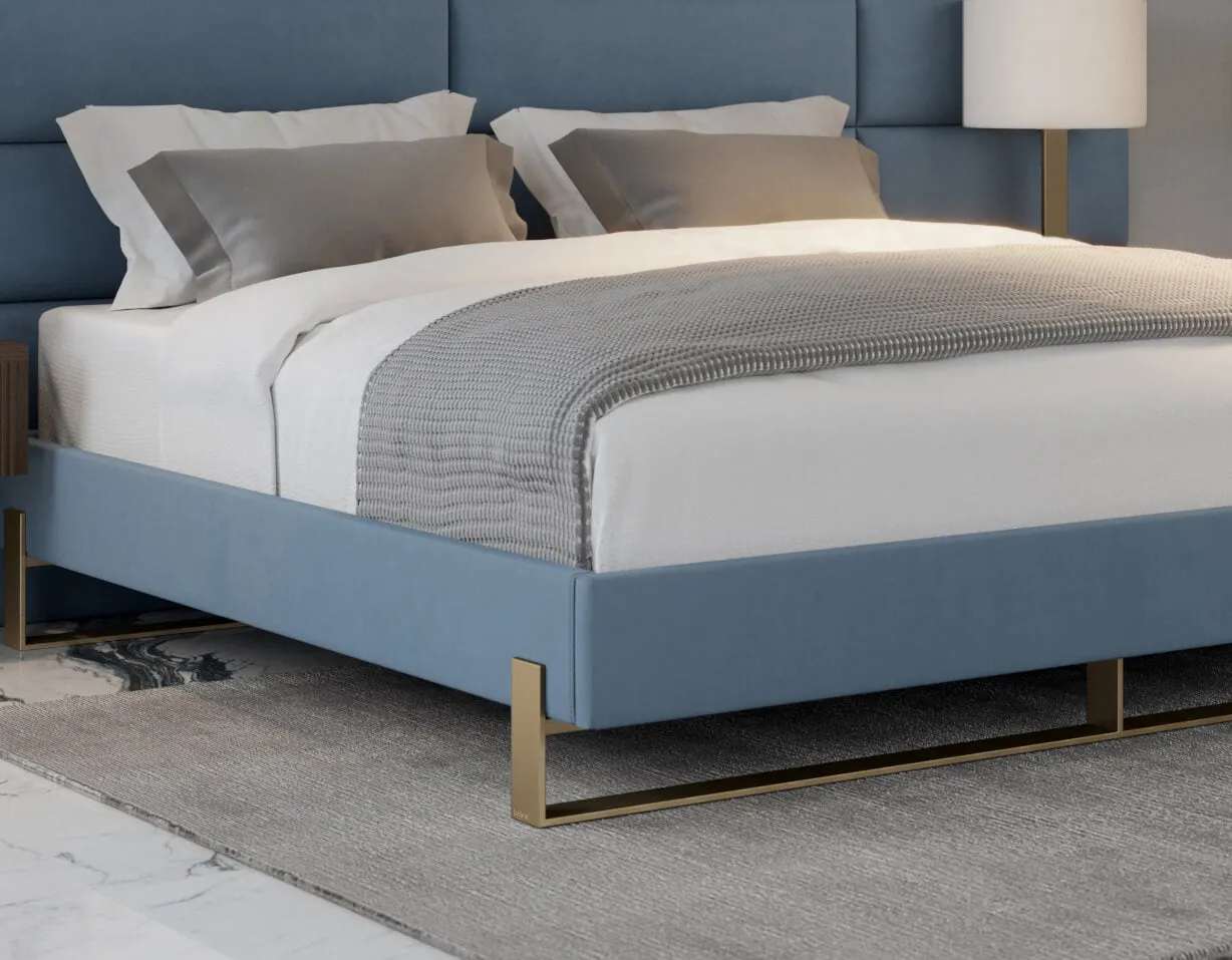 Vant Elevated Platform Bed Burnished Brass - California King Size