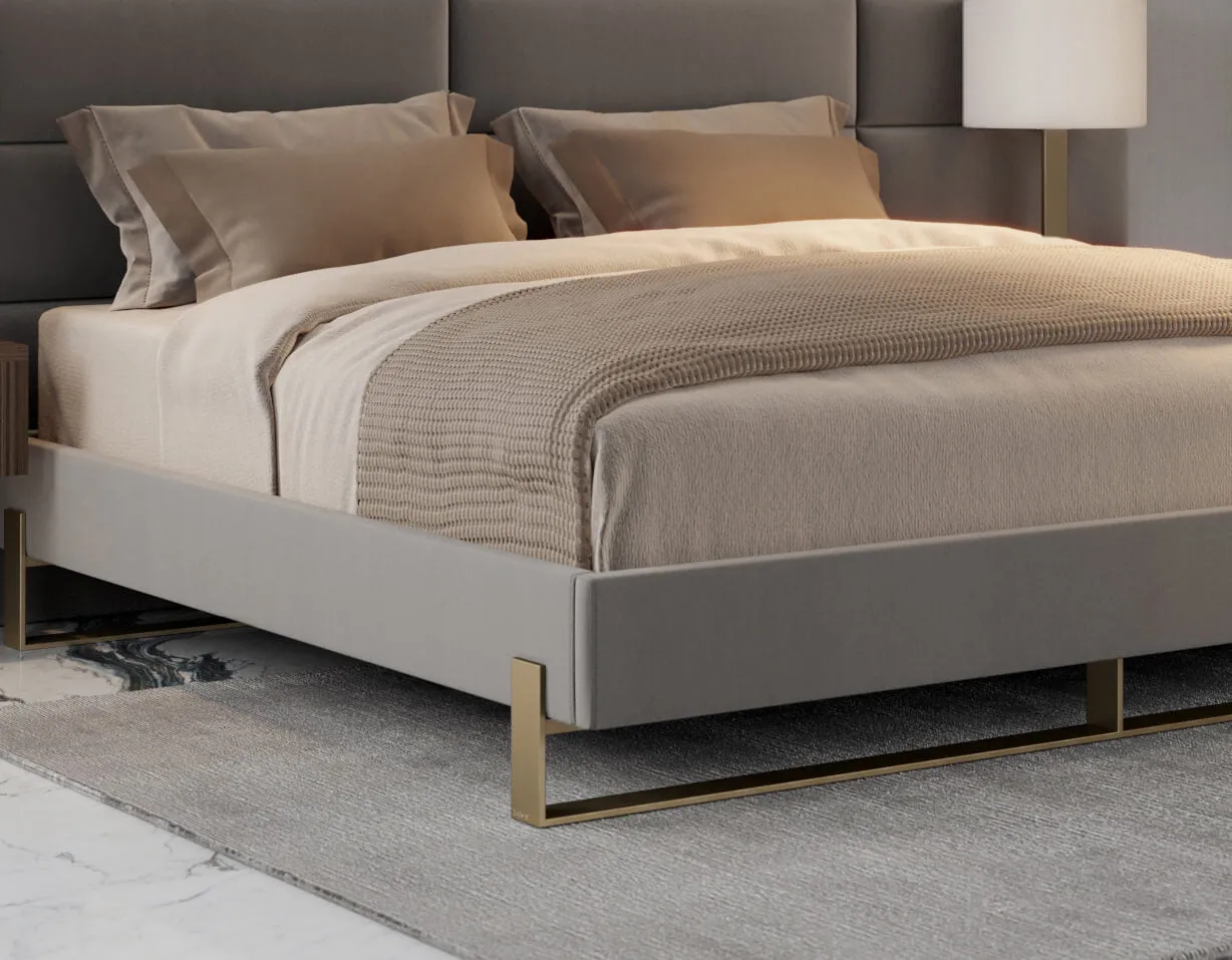 Vant Elevated Platform Bed Burnished Brass - California King Size