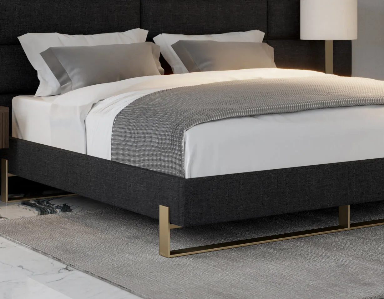 Vant Elevated Platform Bed Burnished Brass - California King Size