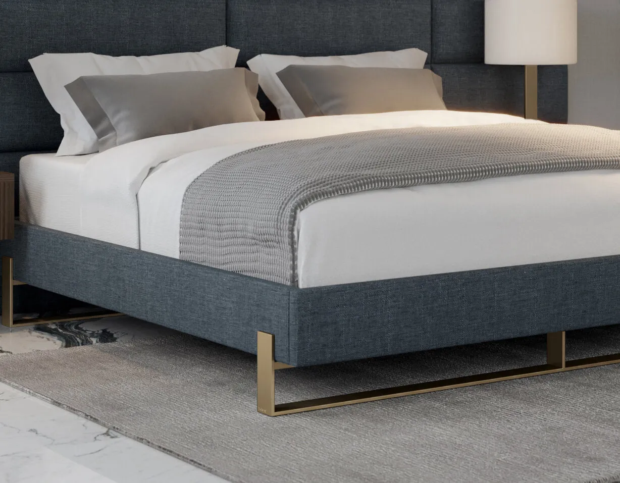 Vant Elevated Platform Bed Burnished Brass - California King Size