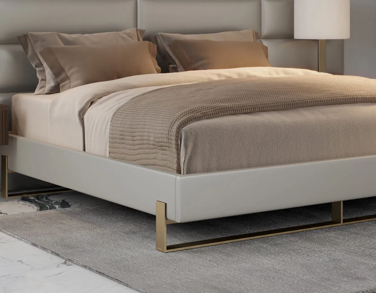 Vant Elevated Platform Bed Burnished Brass - California King Size