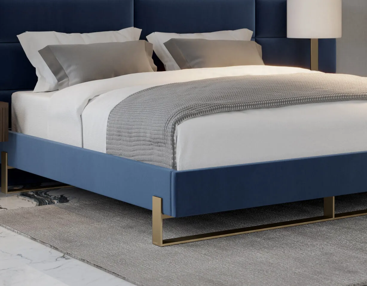 Vant Elevated Platform Bed Burnished Brass -Full Size