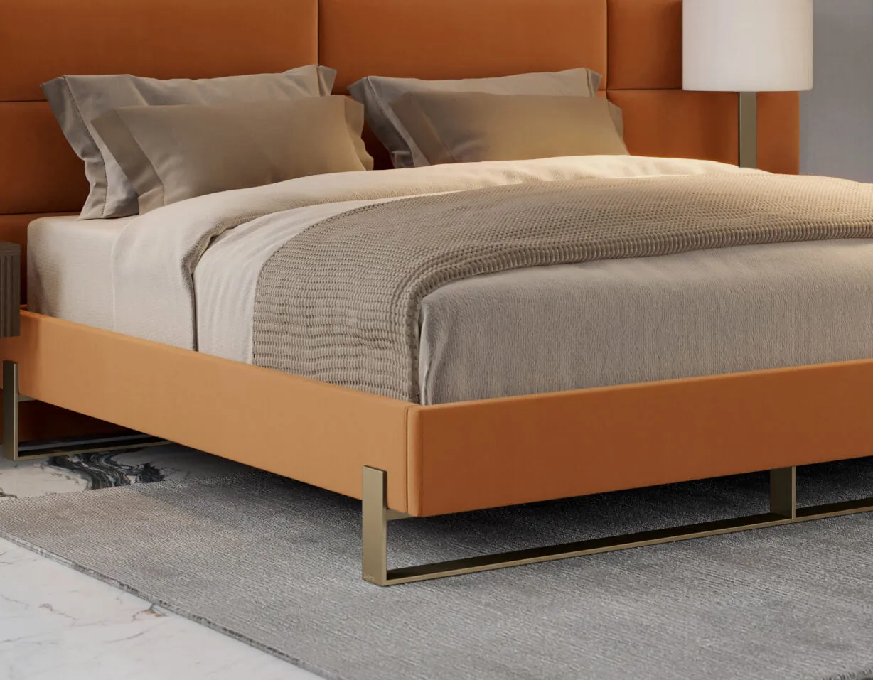 Vant Elevated Platform Bed Burnished Brass -Full Size